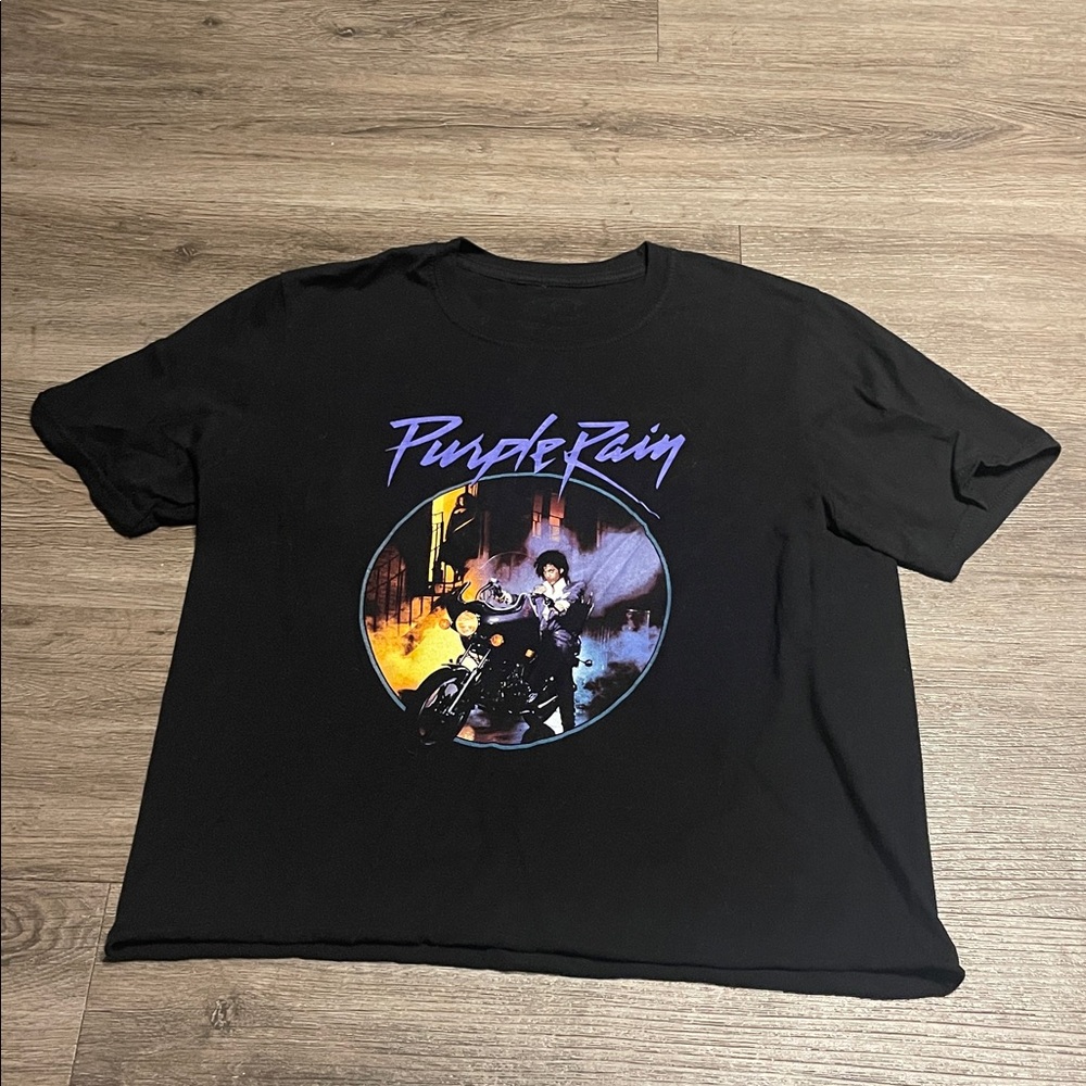 Prince Purple Rain band concert graphic cropped tee Size M